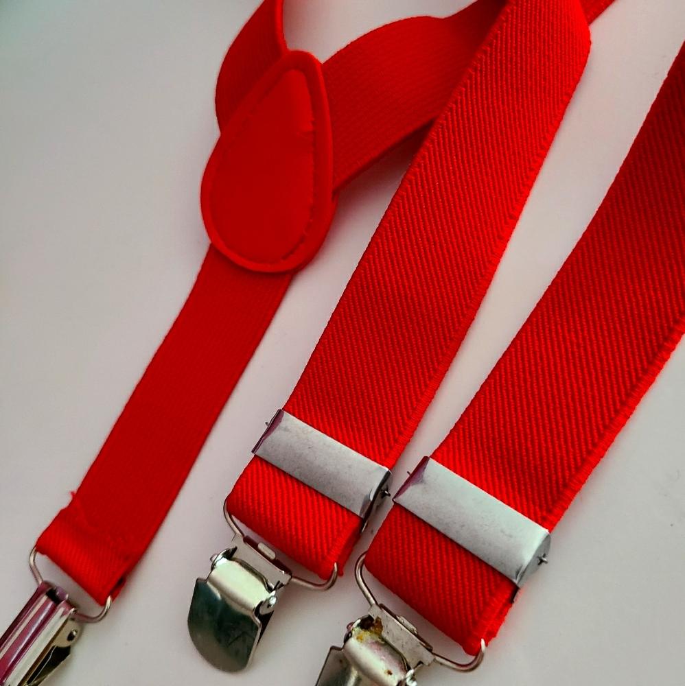 Boys Small Red Suspenders